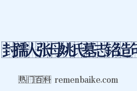 封孺人张母姚氏墓志铭造句是什么意思的图片